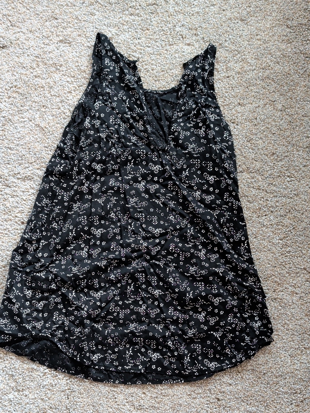 Black Floral Sleeveless Women's Blouse